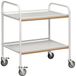 Kongamek Serveertrolley Zorg met 2 houten plateaus en opstaande rand - 100 kg