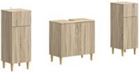 vidaXL - 3-delig - badkamerkast - set - ARNHEM - Sonoma - Eiken - Bewerkt - hout