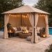 QUICK STAR Metall Garten Pavillon Nizza 3x3m Antik Partyzelt Sand mit 4 Seitenteilen