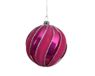 Decoris Boule de Noël Tourbillon - 8cm Plastique, Rose, 1 Pièce