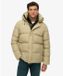 Superdry Middellange Sport Pufferjas met Capuchon Heren Winter Twig Beige
