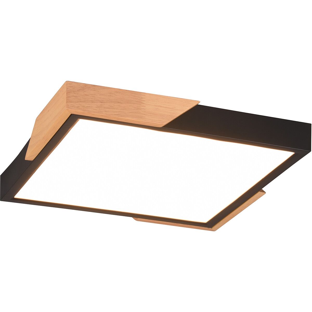 BES LED Trion Mirza Plafondlamp - 20W - Warm Wit (3000K) - Dimbaar - Zwart - Kunststof