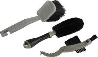 FISCHER Fietsonderhoudsborstelset, 3-delig, Grijs/Zwart, Unisex