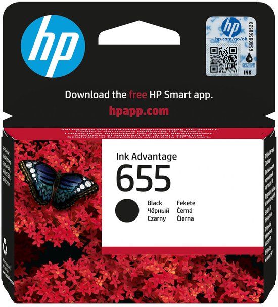 HP 655 Zwart inktcartridge - Origineel - 550 pagina's - Geschikt voor HP DESKJET INK ADVANTAGE 4625