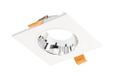 GTV ARIES Inbouwlamp, vierkante spot in wit/chroom, van polycarbonaat, modern design, IP20, geschikt voor ledlampen tot 20 W, ideaal voor woonkamer, kantoor en openbare ruimtes