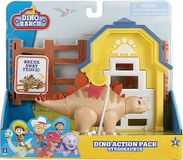 Dino Ranch Brontosaurus Playset Action met dinosaurus, de dinosaurus is handgemaakt en ca. 10 cm hoog, als tv-afbeelding voor kinderen vanaf 3 jaar, DNA05400, waardevolle games