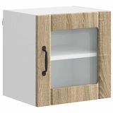 vidaXL Wandglas Kasten LUCCA Sonoma Eiken 40 x 31 x 40 cm Bewerkt hout