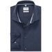 OLYMP Level Five Garment Washed Body Fit Overhemd nachtblauw, Effen