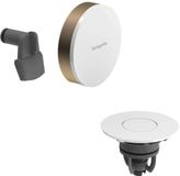 Hansgrohe Exafill - Bovenset voor badaf- en overloopsysteem met vulling, Push-Open, glanzend wit/geborsteld brons 58119140