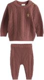 Next - Jongens - Babyset van kabelgebreide trui en legging - Bruin