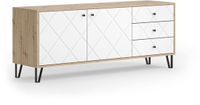 Vicco Nizza TV-meubel – 150.2 x 60.2 cm met 3 lades en 2 deuren Ambachtelijk/Wit