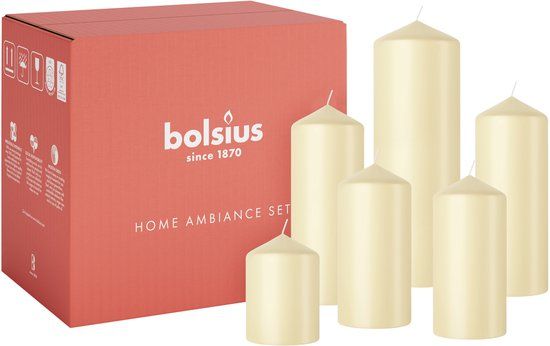 Bolsius Gladde Stompkaarsen set - Oat Beige - 6 stuks