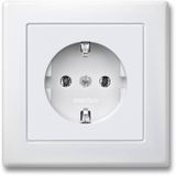 Merten MEG2301-1519 SCHUKO-stopcontact met volledige afdekplaat, stekkerklemmen, poolwit, M-SMART, wit