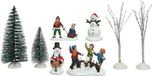 Kaemingk B.V. 8x pièces accessoires village de Noël figurines et sapin de Noël