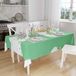 Bonamaison Tafelkleed, Anti-Mold, Sneldrogend, Waterdicht, 100% Polyester Tafellaken, Petroleum Groen, Wit, 140 x 160 Cm