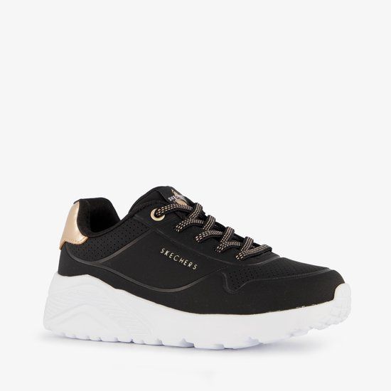 Skechers Uno Lite Meisjes Sneakers Zwart Goud Maat 32 - Memory Foam