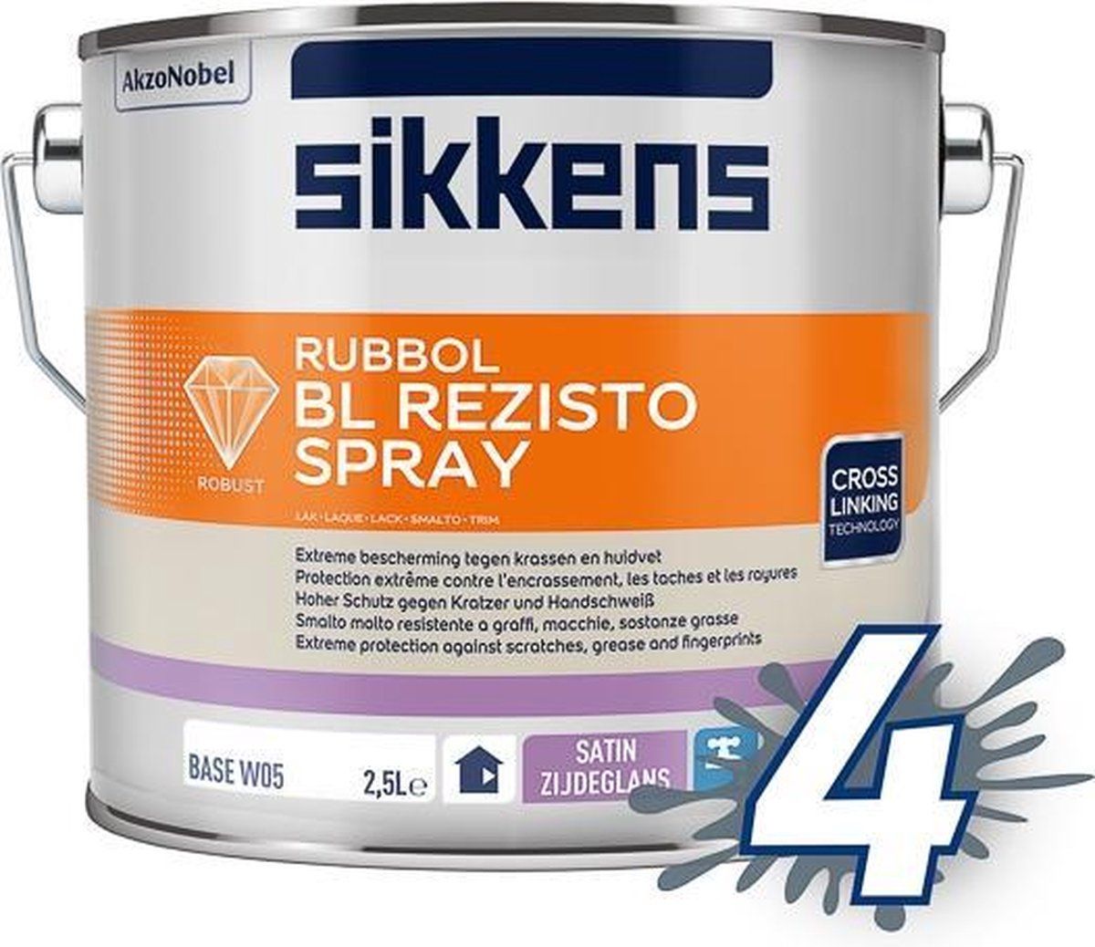 Sikkens Rubbol BL Rezisto Spray 2.5 liter - RAL 9010 - 8711115345932