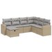 vidaXL 7-delige Loungeset met Kussens, Poly Rattan, Gemengd Beige