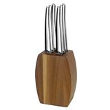 LOU LAGUIOLE Acacia Wood Block with 6 Steak Knives