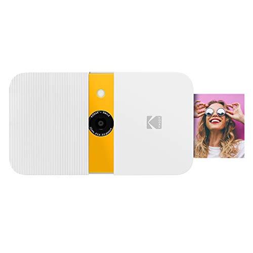 Kodak Smile Instant Print Digitale Camera - Slide-Open 10Mp Camera W/2X3 Zink Printer, Scherm, Vaste Focus, Auto Flash En Foto Editing - Wit/Geel