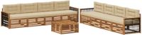 vidaXL Buiten bank set 9 st Natuurlijk en Beige