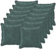 vidaXL - Kussensloop - 12 stuks - Katoensatijn - Zeeblauw - 40 x 40 cm