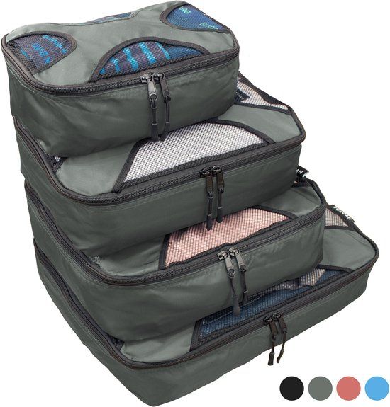 Volcan Packing Cubes - Koffer Organizer Set - Backpack en Koffer - 4 Delig - Travel Cubes - Groen
