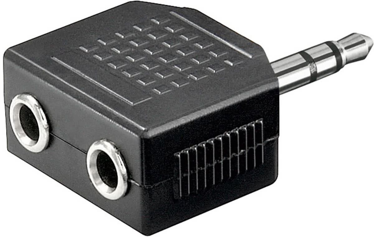 Wentronic 11104 3,5 mm 2 x 3.5 mm Zwart kabeladapter/verloopstukje