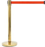 GJ Floors Afzetpaal met trekband | Messing - Sinaasappel Oranje - Hoogte: 92 cm - Lengte: 200 cm - Steel diameter: 5,1 cm