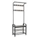 Meerveil Kapstok Vintage, industrieel, 2 draadplanken, 72 x 34 x 183 cm, grijze houtnerf schoenenkast