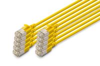 DIGITUS LAN-kabel Cat 6A – 3 m – 10 stuks – Slim – F/FTP – Geel