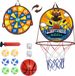 Holland Connections Velcro Jeu de fléchettes avec panier de basket - 2-en-1 plaisir de jeu - Convient aux enfants