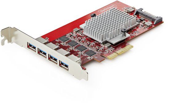 StarTech.com 4-Port USB-A PCIe Kaart, USB 3.2 10Gbps, PCI Express 3.0 Uitbreidingskaart, 4x Onafhankelijke USB Controllers, Windows/Linux/macOS, TAA-Compliant