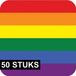Bellatio Decorations Regenboog thema print Bierviltjes - onderzetters - 50x stuks - karton - Pride - feestartikelen - versiering