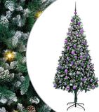 vidaXL Kunstkerstboom Groen 210 cm PVC en Staal en Kunststof