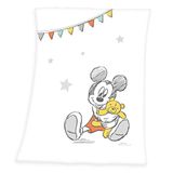 Herding DISNEY MICKEY MOUSE baby-fleecedeken, 75 x 100 cm, polyester, wit