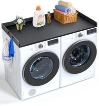 Vevor Plan de travail pour lave-linge et sèche-linge Bois 1370x700x69mm Noir
