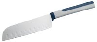 Tasty Santoku mes met 13cm Klinge – Hoogwaardig Edelstaal, Functioneel, Vaatwasserbestendig, Grijs en Kleurrijk, Hangbaar