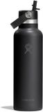 Hydro Flask Standard Mouth Flex Straw Cap Drinkfles (621 ml) - Black