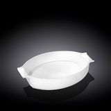 Wilmax WL-997027/1C Porseleinen ovenschaal met handvat, wit, 26 cm lengte, 5 cm hoogte, 990 ml capaciteit