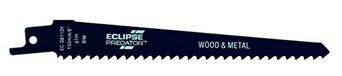 Eclipse Professional Tools EC-S611DF Predator Reciprozaagbladen voor het zagen van hout en metaal, van bimetaal, 150 mm x 6 ZpZ, 5 stuks