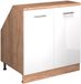 Vicco Rion meuble pour mur incliné – 80 x 81.6 cm avec 2 portes, corps de meuble 60 cm de profondeur Blanc Laqué brillant