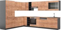 Vicco Cuisine d'angle Fame-Line, Aspect chêne doré/anthracite, 347 x 257 cm, WB Chêne