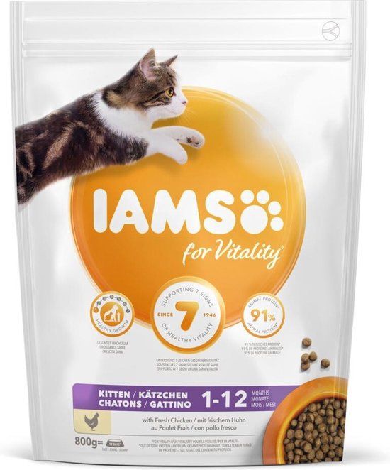 Iams kat kitten & junior kip - 800 gr