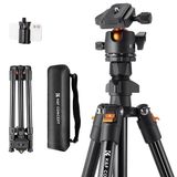 K&F Concept 163cm Camera Statief met telefoonhouder
