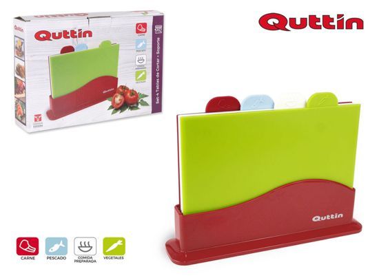 Quttin Snijplanken Set Incl Houder - 4 Delig