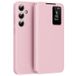 Samsung Étui à rabat Smart Clear View avec fente pour cartes pour Galaxy S25 FE - Rose