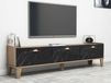 SUMONIA meuble tv-hifi 3 portes chêne/noir marbré