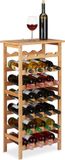 Merkloos Relaxdays Wijnrek Bamboe - 28 Flessen - 94 x 47 x 29 cm - Natuur