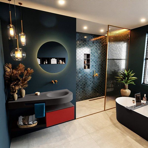 Mondiaz RIVA badmeubelset - 120x50x30cm - 1 lade - Dark Grey